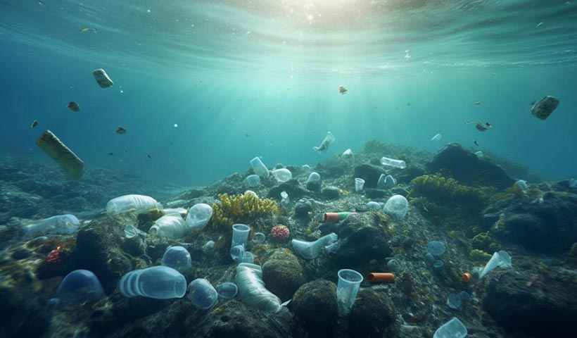 Plastic waste on the ocean floor