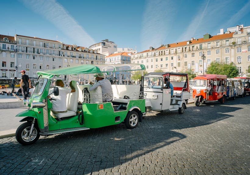 Electric tuk-tuk in Lisbon, Portugal